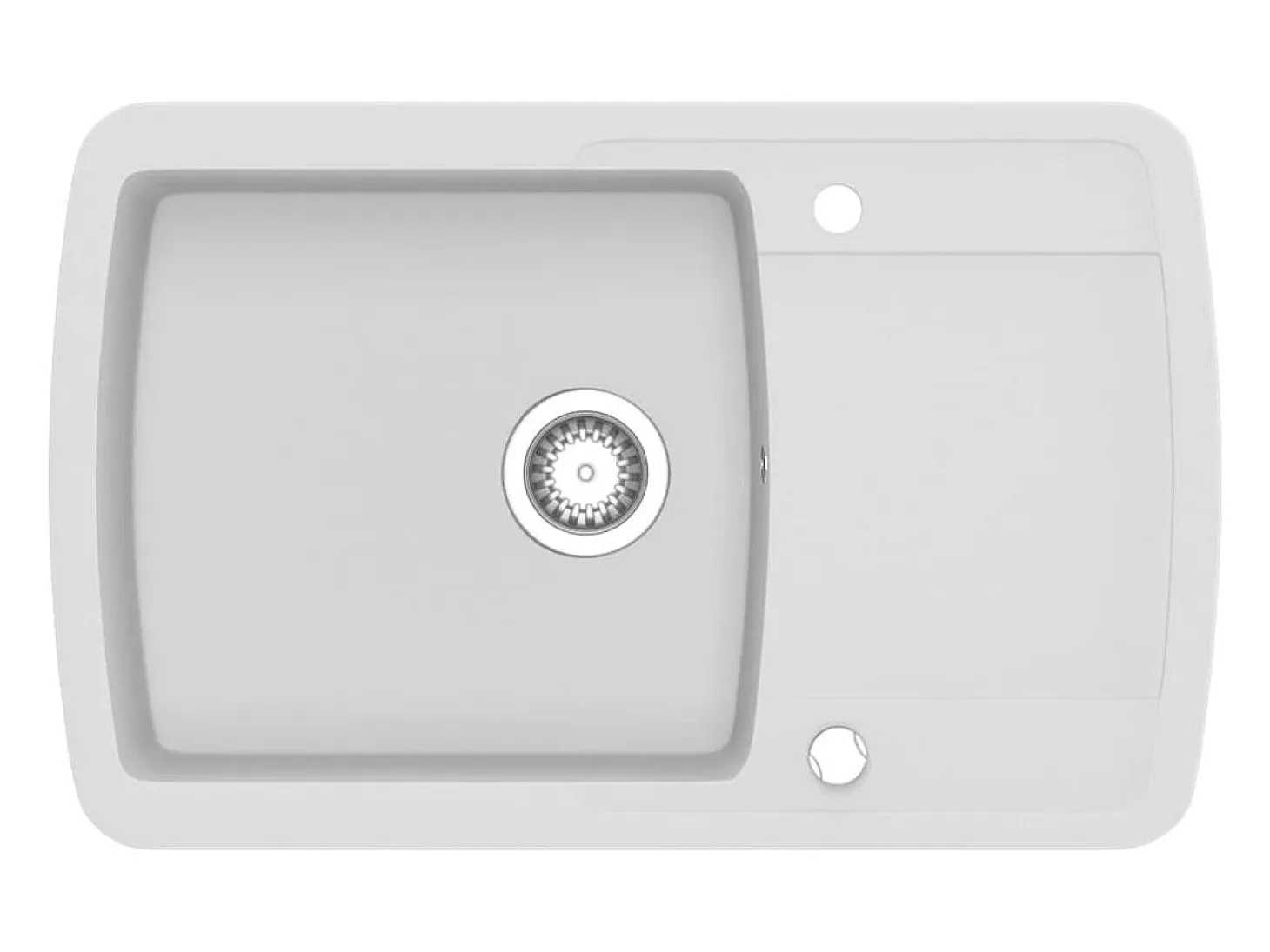 Fregadero de cocina de granito, fregadero individual, blanco