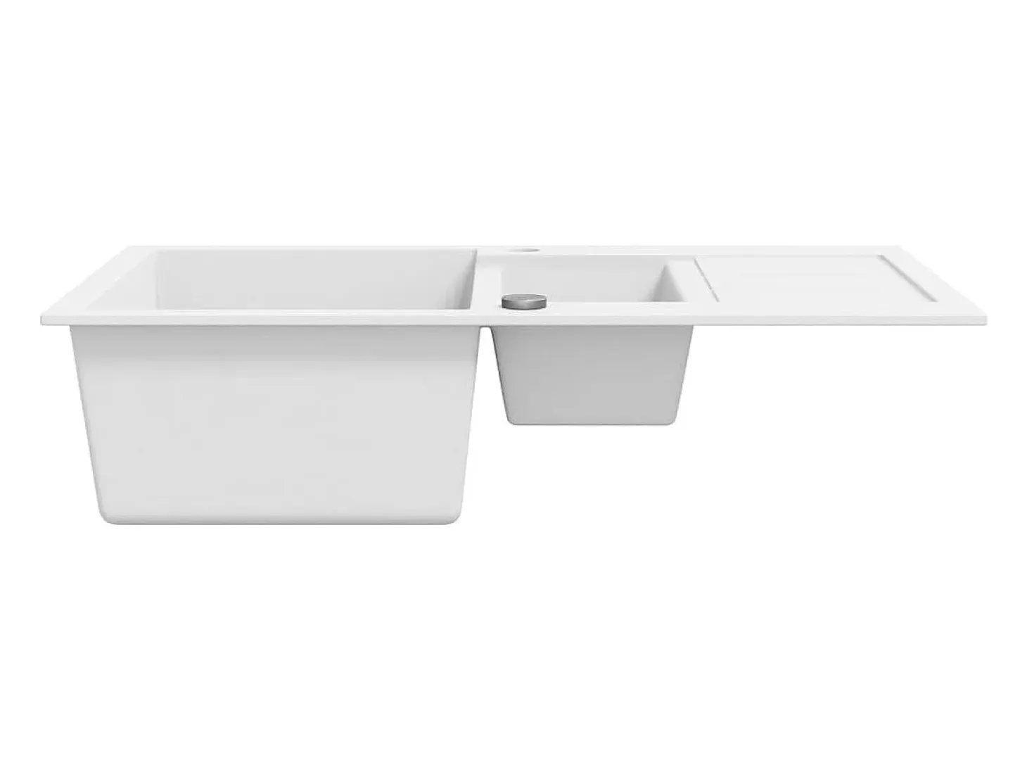 Fregadero de cocina de granito doble blanco