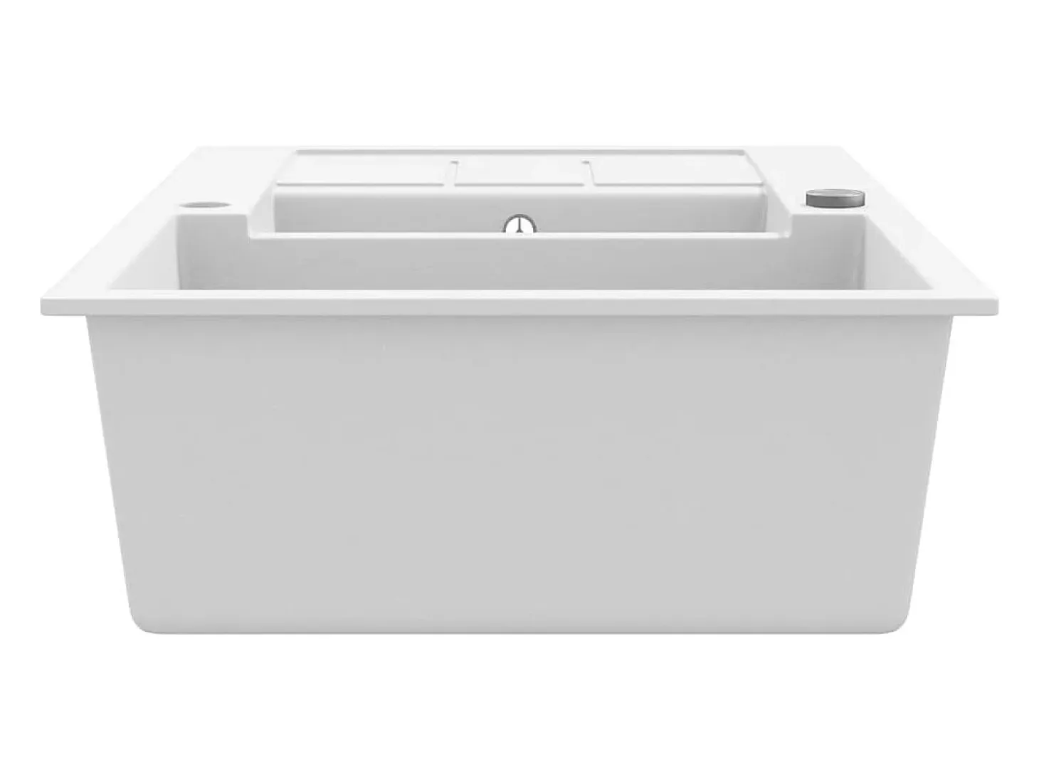 Fregadero de cocina de granito doble blanco