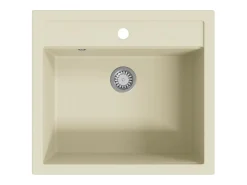 Fregadero de cocina de granito, fregadero individual, color beige