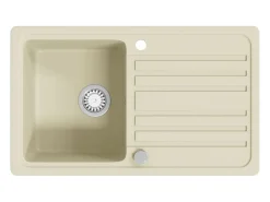 Fregadero de cocina de granito con un seno beige ES307696