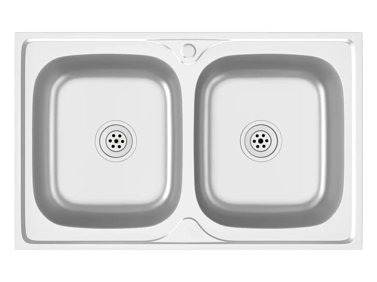Fregadero de cocina doble seno acero inoxidable 800x500x155 mm ES467275