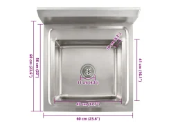 Fregadero de cocina Fregadero individual Acero inoxidable