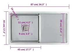 Fregadero de cocina hecho a mano de acero inoxidable
