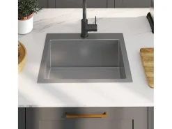Fregadero de cocina hecho a mano de acero inoxidable