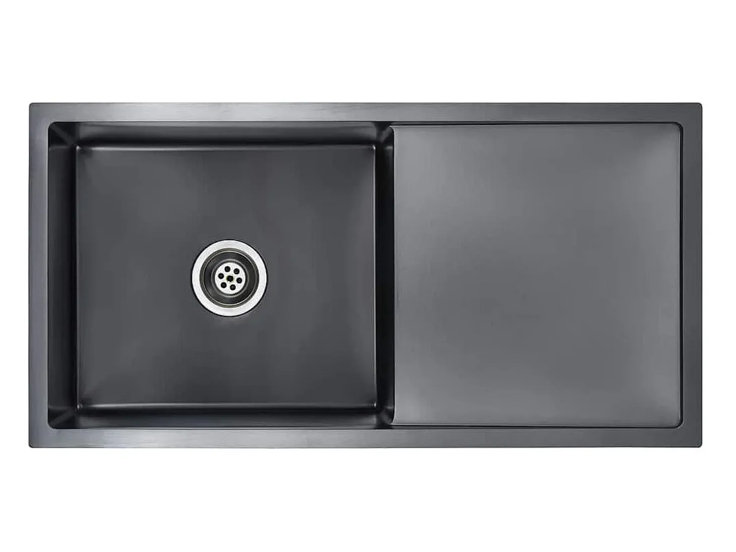 Fregadero de cocina hecho a mano de acero inoxidable negro