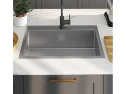 Fregadero de cocina hecho a mano de acero inoxidable