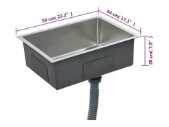 Fregadero de cocina hecho a mano de acero inoxidable