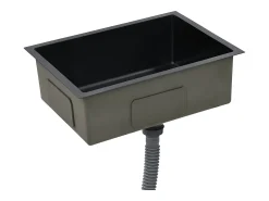 Fregadero de cocina hecho a mano de acero inoxidable negro