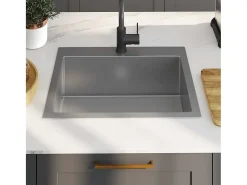 Fregadero de cocina hecho a mano de acero inoxidable