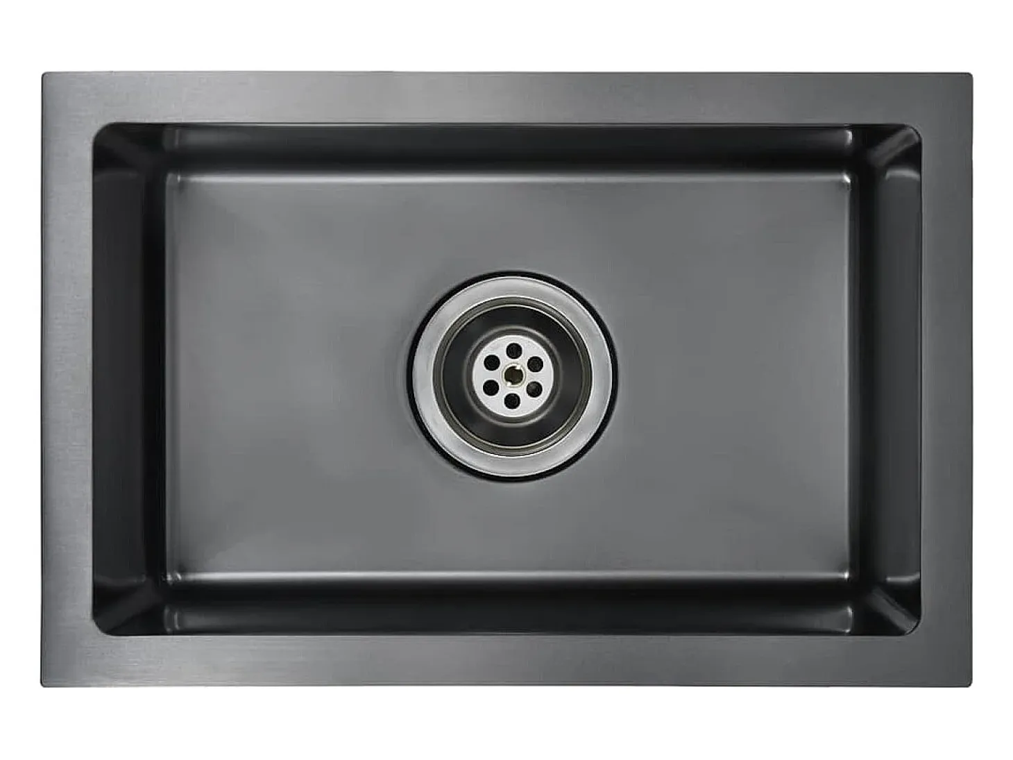 Fregadero de cocina hecho a mano de acero inoxidable negro