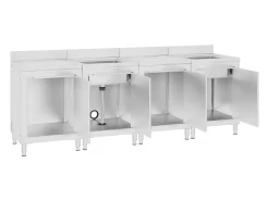 Fregadero de cocina industrial 240 x 60 x 96 cm acero inoxidable 02_0000722