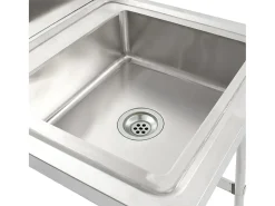 Fregadero de cocina profesional de un seno 60 x 60 cm acero inoxidable 02_0002331