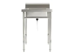 Fregadero de cocina profesional de un seno 60 x 60 cm acero inoxidable 02_0002331