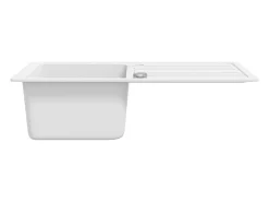 Fregadero de cocina reversible de granito crema de un seno con escurridor