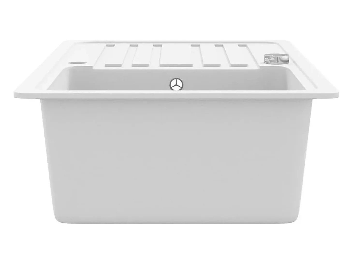 Fregadero de cocina reversible de granito crema de un seno con escurridor