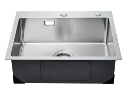 Fregadero de Cocina SucceBuy Fregadero de Cocina de 68CM con Montaje Superior, de un Solo Tazón y Bajo Encimera, de Acero Inoxidable.