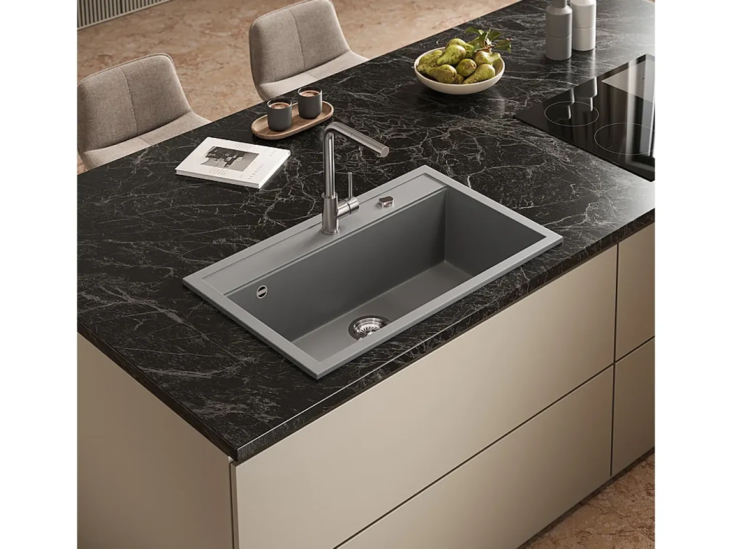 Fregadero gris 80x51x20 sydney
