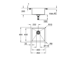 Fregadero GROHE 1 seno en acero inoxidable K700