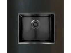 Fregadero Luisa 1 cubeta 55x45 en acero inoxidable gris gun metal Essebagno