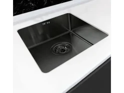 Fregadero Luisa 1 cubeta 55x45 en acero inoxidable gris gun metal Essebagno