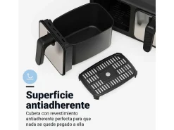 Freidora de aire Air Crispy 6008DB Universal Blue 2200W 8L 2 cubetas negro/inox
