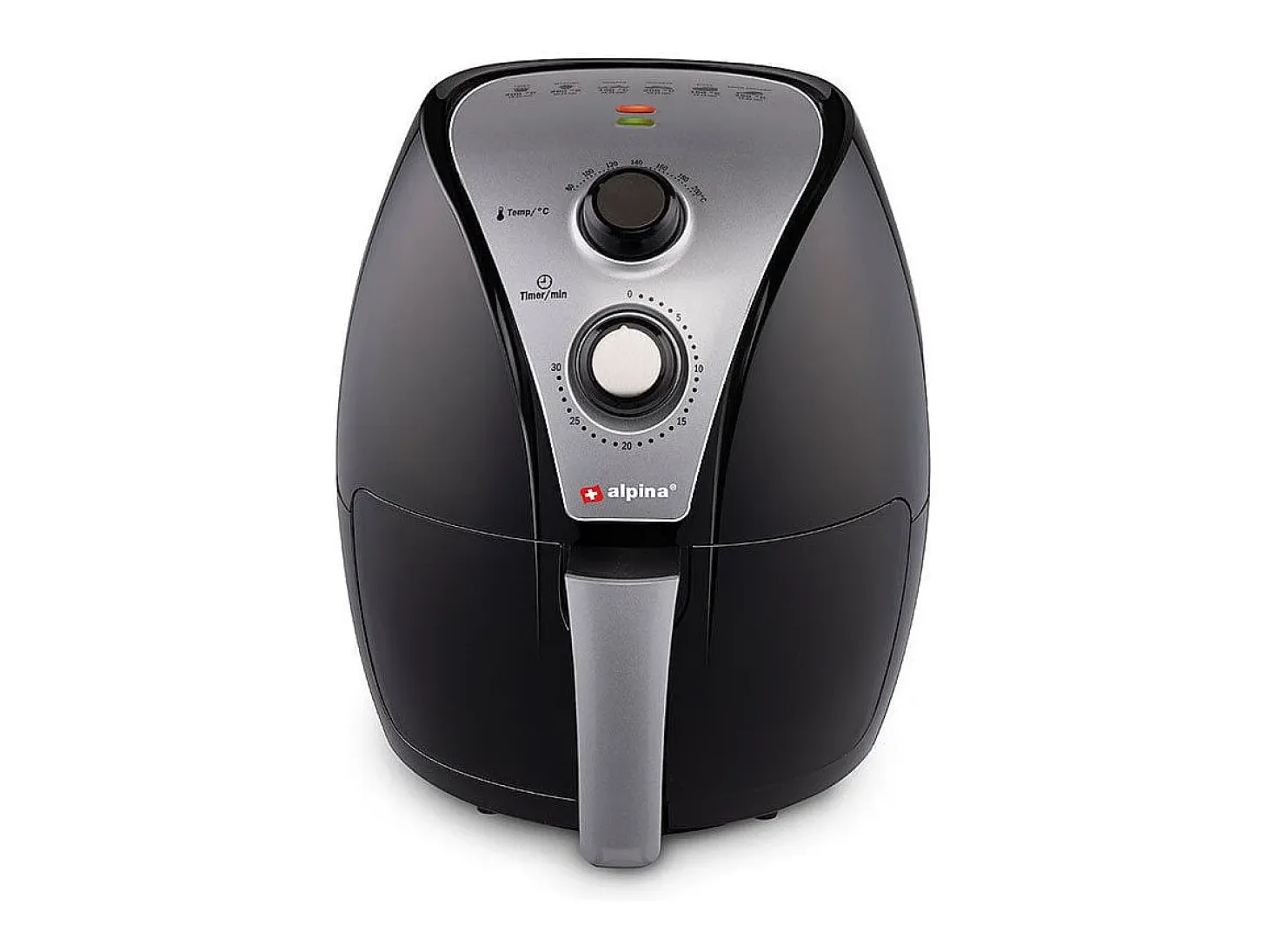 Freidora de aire Alpina 3,2L 1500W temporizador inox/negro