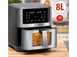 Freidora de aire Alpina 1800W 8L control táctil inox