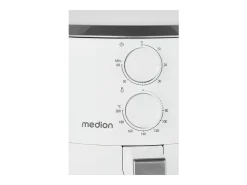 Freidora de aire caliente MEDION MD13020 1500W, 4,7L, Temporizador 60 min, Temperatura ajustable hasta 200°C, Blanco
