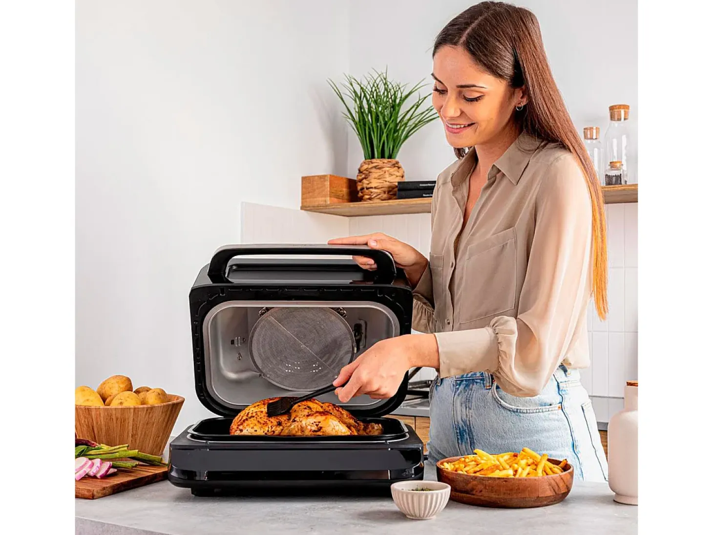 Freidora de aire Cecotec Cecofry FireDome 6000 6L 6 modos de cocinado negro