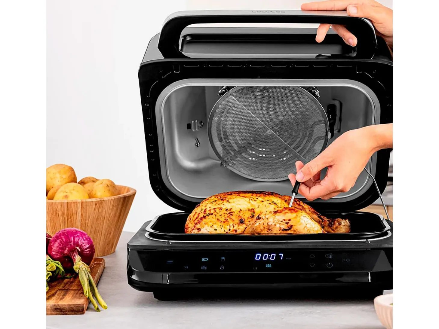 Freidora de aire Cecotec Cecofry FireDome 6000 6L 6 modos de cocinado negro