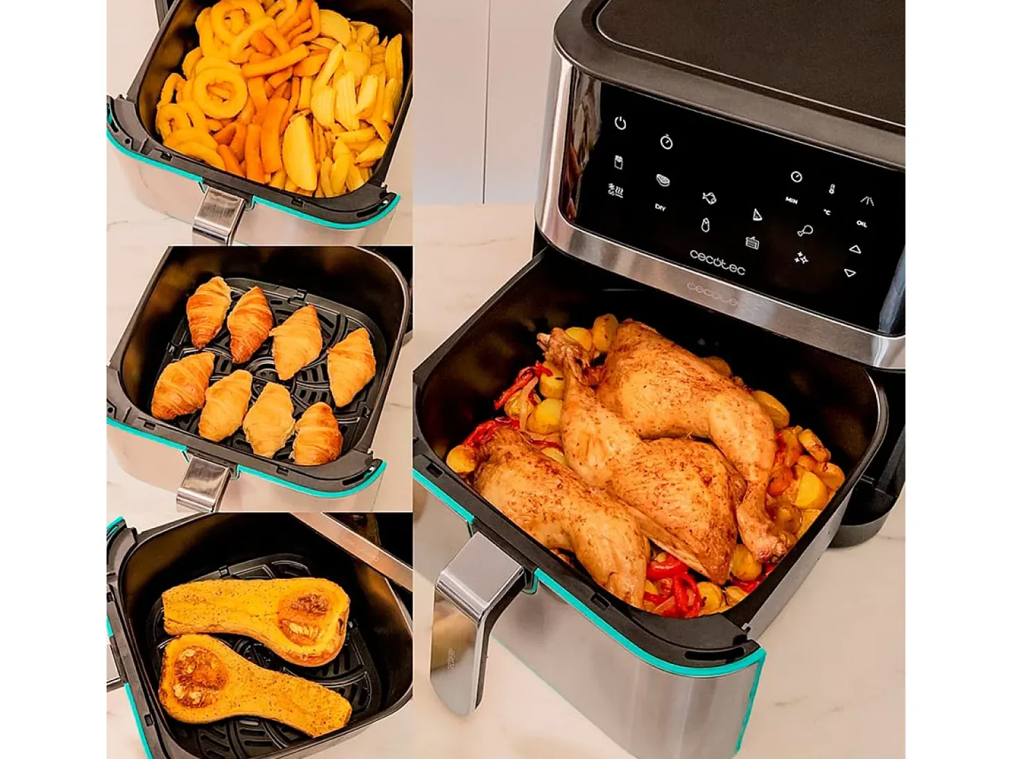 Freidora de aire Cecotec Cecofry Supreme 8000 1800W 8L 10 modos inox