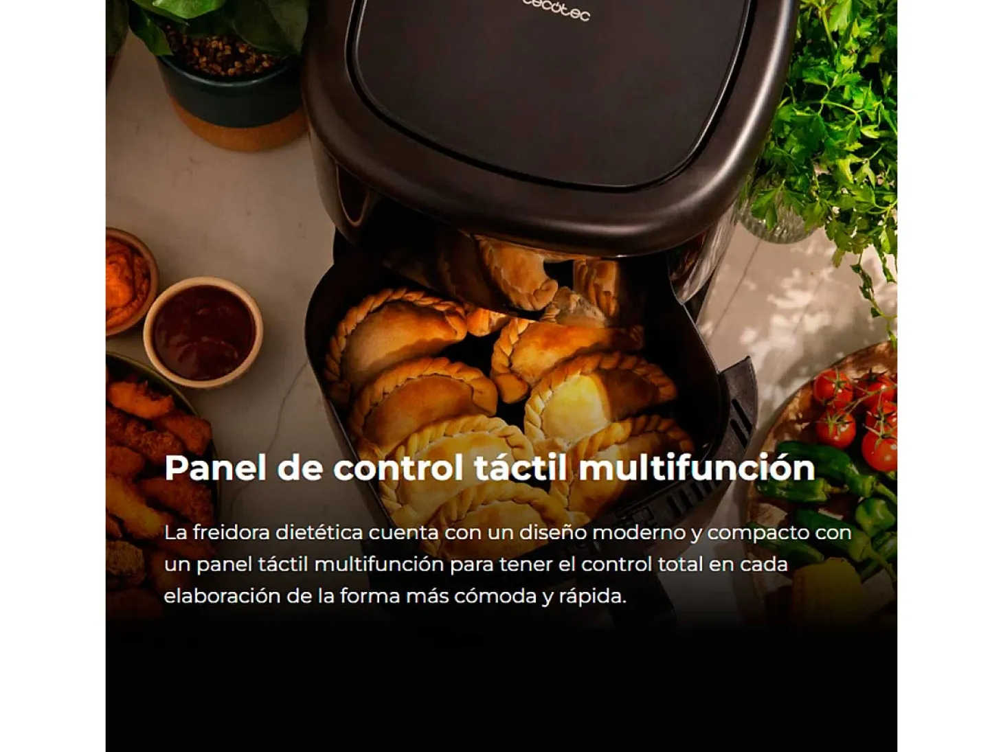 Freidora de aire Cecotec Cecofry Bombastik 6000 1700W 6L 12 modos de cocinado negro