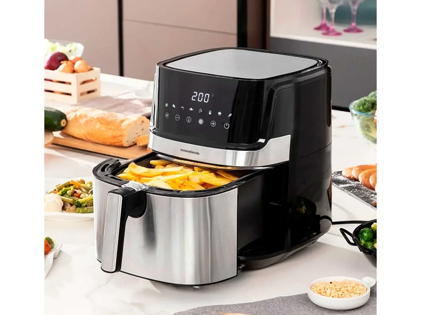 Freidora de aire Fryinn Pro 5500 Innovagoods 1700W 5,5L negro