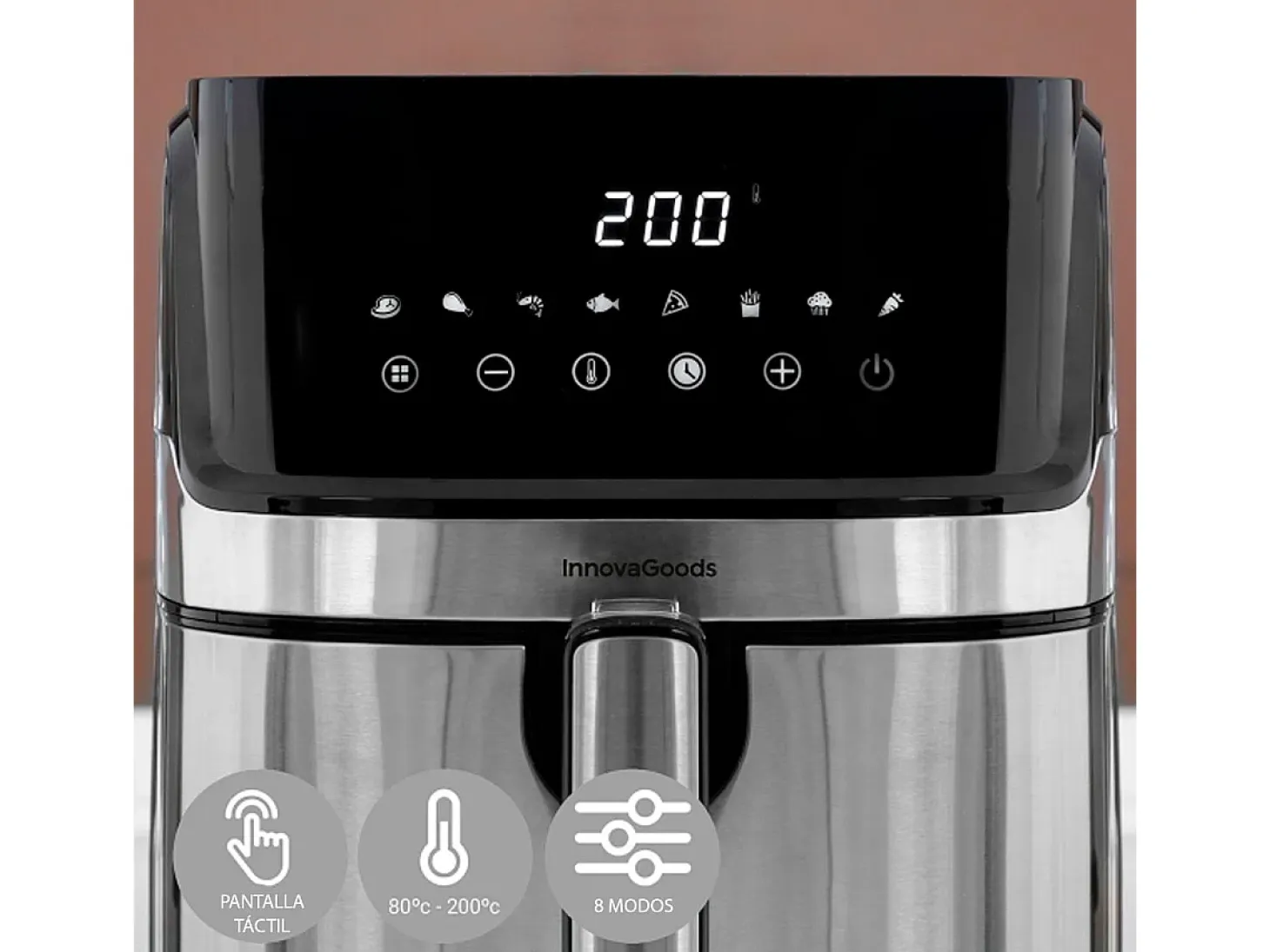 Freidora de aire Fryinn Pro 5500 Innovagoods 1700W 5,5L negro