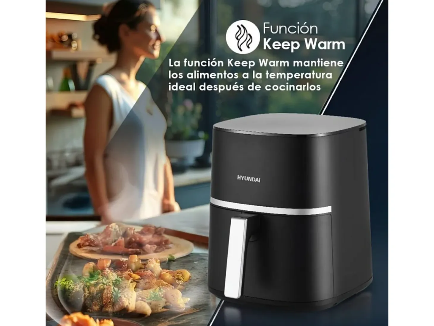 Freidora de aire Hyundai HAF7000D 1800W 7L 10 programas negro