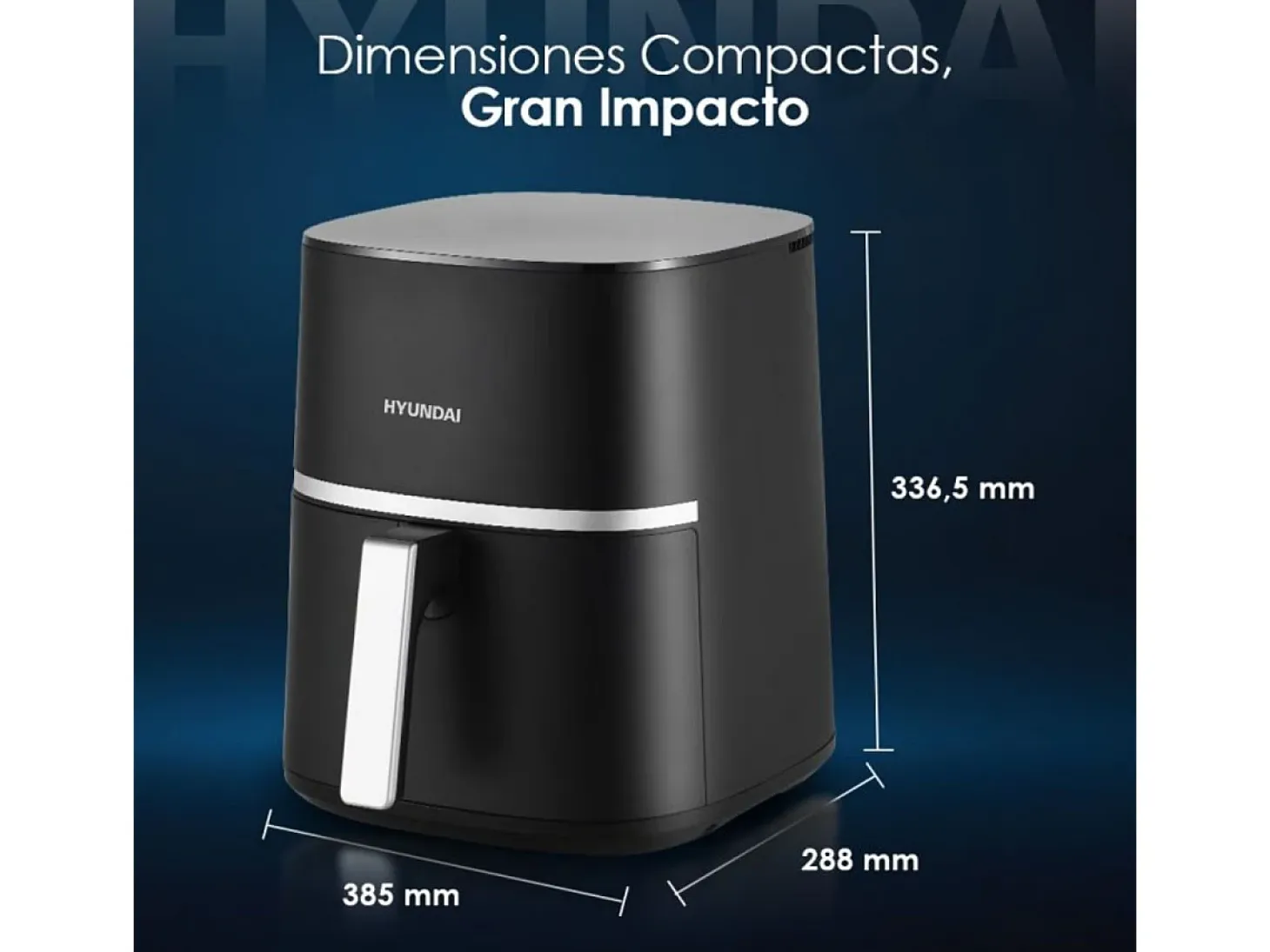 Freidora de aire Hyundai HAF7000D 1800W 7L 10 programas negro