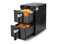 Freidora de aire Nettlife de 2 compartimentos y 11 L, 13 en 1, doble zona apilada, 2800 W, pantalla táctil, temporizador, cestas aptas para lavavajillas