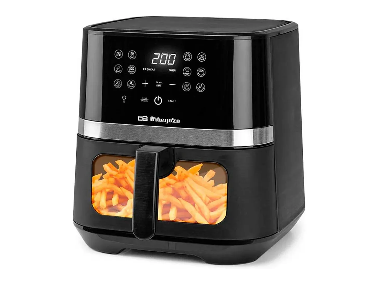 Freidora de aire Orbegozo FDR 68 1800W 6,5L diseño con ventana negro