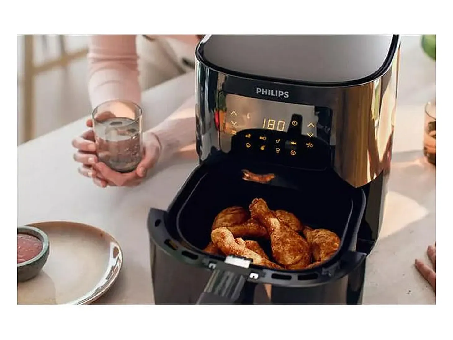 Freidora de aire Philips HD9252/70 1400W 4,1L 7 modos negro