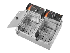 Freidora Eléctrica Comercial SucceBuy, Capacidad de 24 L, Freidora de Mostrador de Acero Inoxidable de 5 000 W con Dos Canastas Extraíbles