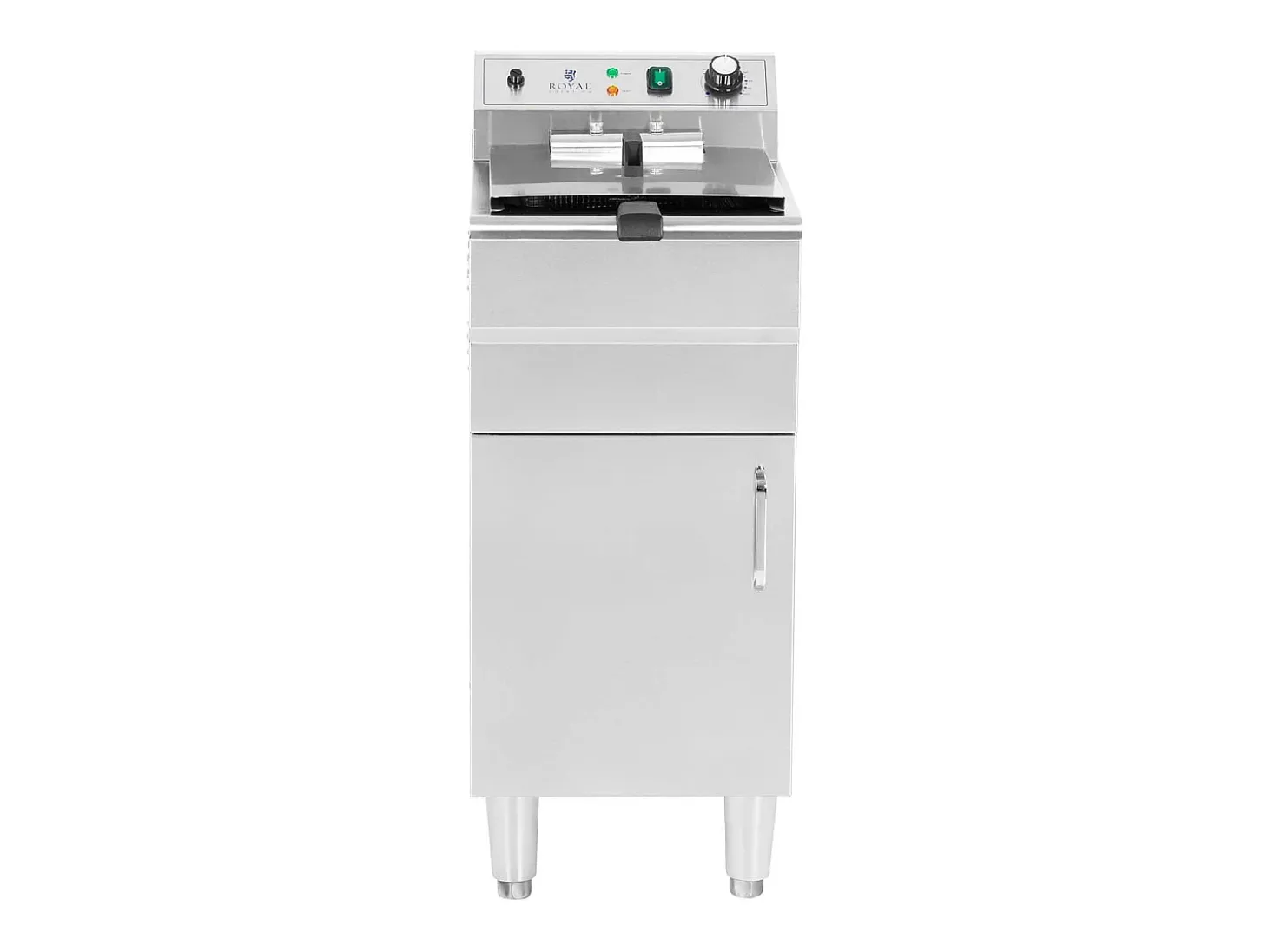Freidora eléctrica de 13 litros 5000 vatios grifo de vaciado zona fría sobre mueble profesional de acero inoxidable 14_0003985