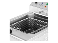 Freidora eléctrica de 13 litros 5000 vatios grifo de vaciado zona fría sobre mueble profesional de acero inoxidable 14_0003985