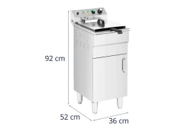 Freidora eléctrica de 13 litros 5000 vatios grifo de vaciado zona fría sobre mueble profesional de acero inoxidable 14_0003985