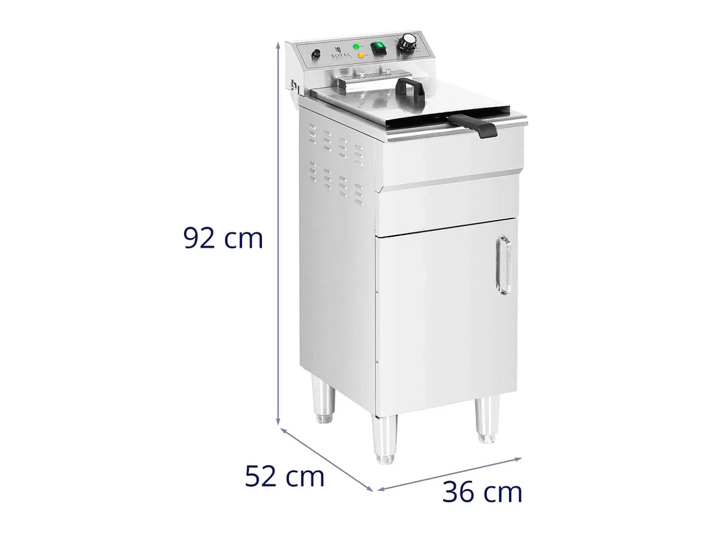 Freidora eléctrica de 13 litros 5000 vatios grifo de vaciado zona fría sobre mueble profesional de acero inoxidable 14_0003985
