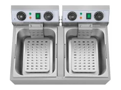 Freidora eléctrica profesional para restaurantes 2 x 10 litros temporizador 14_0001785