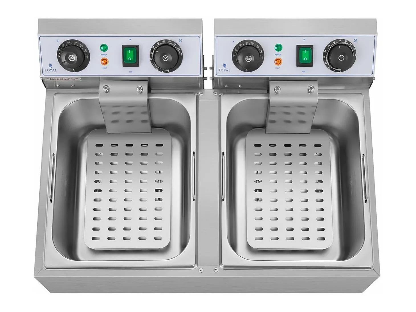 Freidora eléctrica profesional para restaurantes 2 x 10 litros temporizador 14_0001785