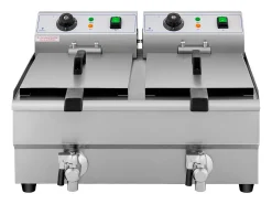 Freidora eléctrica profesional para restaurantes 2 x 10 litros temporizador 14_0001785