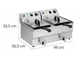 Freidora eléctrica profesional de 2 x 11 litros 230 voltios acero inoxidable 14_0003987