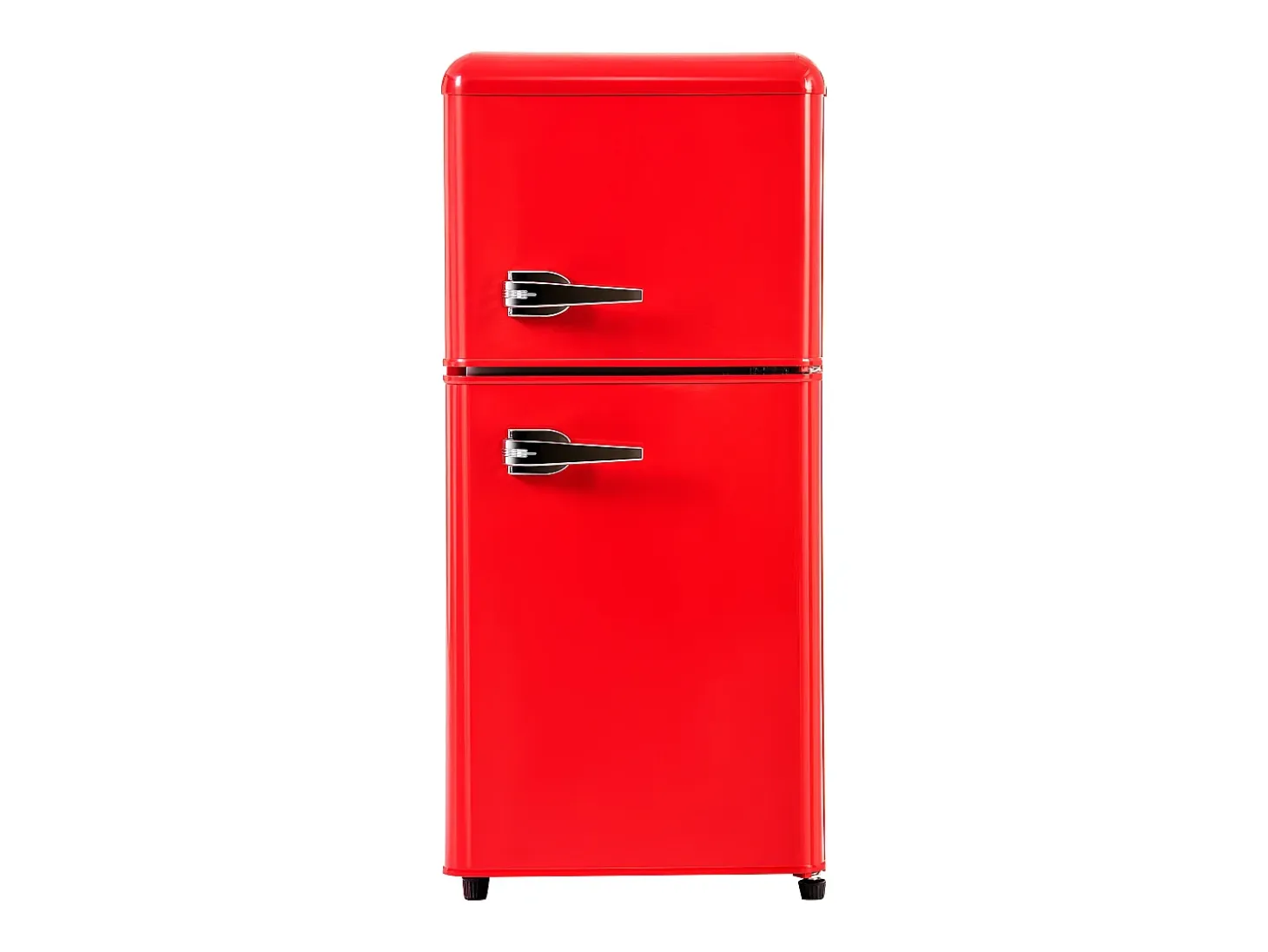 Frigorífico de 60L con 2 puertas e iluminación LED - Consumo energético 102 kWh/año - Rojo
